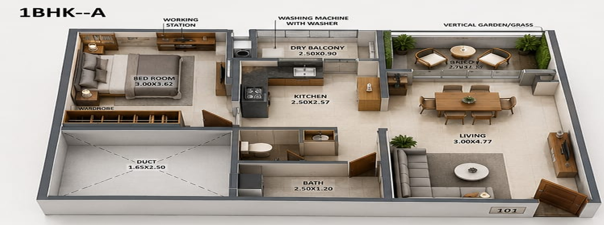 1 BHK Flat